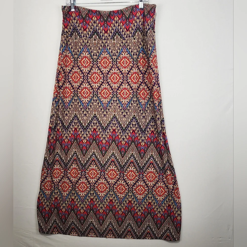 CATO Women's Geometric‎ Patterned Maxi Skirt Size M